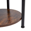 Industrial Wooden Narrow Space Saving End Bed Side Table Nightstand 3 Tier Round
