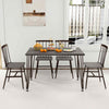 Kitchen Table & 4 Chairs Industrial Modern Mid Century Dining Set-Grey