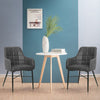 Set of 2 Faux Leather/Suede Dining Chairs Metal Legs Reception Restaurant Chair