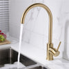 Brass Kitchen Dual Sink Mixer Taps 360° Swivel Spout Laundry Faucet,Brushed Gold