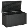 336L Garden Storage Box, Outdoor Furniture Organizer with Wheels Handle Black