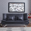 Black Leather Sofa Bed Recliner Chair Sleeper Sofa Bed 2/3 Seaters Couch Sleeper