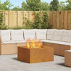 Fire Pit Square 80x80x40 cm Weathering Steel