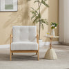 NEW Wooden Frame Reading Armchair Teddy Fleece Single Sofa Leisure Accent Chair