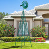 8 FT Ornamental Windmill All-Weather Metal Wind Mill Decorative Weathervane
