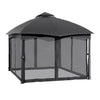 4x3.25m Metal Garden Gazebo Steel Frame Pergola Outdoor Sun Shade Shelter Canopy