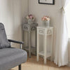 Nightstand Chic White Slim Bedside Tables Tall Hallway Narrow Telephone Table UK