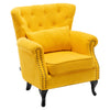 Velvet Occasional Chair Accent Armchair Wing Back Studded Lounge Sofa Fireside