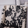 Black White Spotted Printed Velvet Office Chair Swivel Adjustable Desk Cow Seat