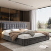 Ottoman Storage Gas Lift Bed Upholstered Bed Frame with Drawer 5ft King Bed Grey