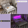 4ft6 Heavy Duty Metal Bed Frames with LED Light Headboard & Charging Socket Vjdm