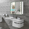 LED Bathroom Mirror Cabinet Wall Mounted 2 Shelves Storage With Bluetooth Socket