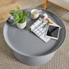 Side Table 70cm Round PP Anti UV Grey Living Home Furniture Lamp Coffee Seconds