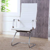 PU Leather High Back Chair Dining Chairs Chrome Legs Home Office Visitor Meeting