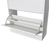 heybb White Wooden Shoe Cabinet with 2 Compartments,Wooden Shoe Cabinet, W8S8