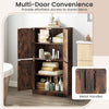 Pantry Cabinet Floor Storage Cabinet with Adjustable Shelves-Brown