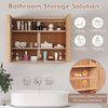 Cabinet Mirror Wall-Mounted Bathroom Mirror w/ Storage Natural