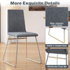 2 Pcs Modern Armless Accent Chairs with Foldable Backrest-Grey
