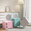 Collapsible Rolling Box Folding Grocery Cart Plastic Crate Shopping Trolley Box