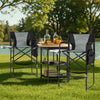 Camping Chair 116 cm Tall Directors Chair w/Bottom Mesh Bag & Storage Pocket