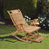 FATIVO Large Folding Rocking Chair Bamboo Living Room Indoor Outdoor Armchair