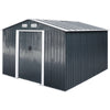 8FT x 8FT SHED Metal Apex Roof Outdoor Storage House Shed With Floor Foundation