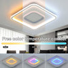 Modern Chandelier LED Lamp White Frame Ceiling Light With RGB Mode Square Olbuvr
