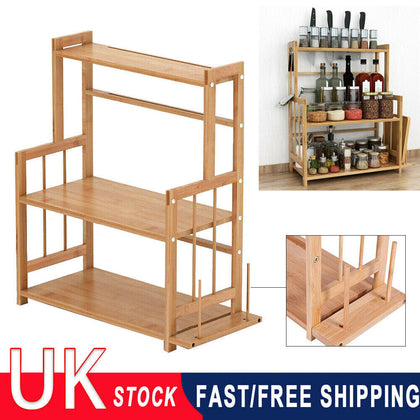 3 TIER SPICE RACK HERB JAR HOLDER KITCHEN CUPBOARD STORAGE WALL Top Organiser