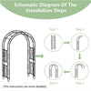 XXL Rust-proof Wedding Arch Garden Arbor Curved Metal Enduring Iron Garden Arch