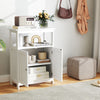 Modern Storage Cabinet w/2Doors & Open Compartment-White