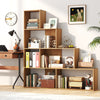 Wooden Storage Organizer 4-Tier Stepped Bookshelf-Natural