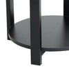 Black/White Bedside Table Round Cabinet Side End Table Nightstand Storage Shelf
