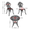 3pcs Bistro Set Cast Aluminium Outdoor Garden Patio Table &2 Chairs w/Cushions