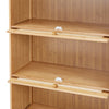Wood Rattan Cupboard Storage 4Tier Free Standing Shoe Organizer Cabinet Entrance