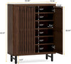 Shoe Cabinet with Shutter Doors, 6-Tier Entryway Shoe Cabinet Rack Organizer