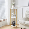 90cm Plant Stand 2/3-Tier Flower Holder Tall Side End Table with Golden Frame