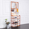 Large Coat Rack Stand Hall Tree Hallway with 5 Tier Shoe Storage Shelf
