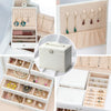 Large Jewellery Boxes Leather Storage Case 5 Drawer Cabinet Necklace Organizer