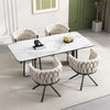 4PC Swivel Velvet Dining Chairs Rotatable Metal Legs Kitchen Chairs Modern Beige