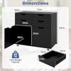 Mobile Storage Cabinet 4 Drawer Dresser Chest with Doors-Black
