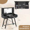 2-in-1 Vanity Desk Large/Small Tabletop-Black