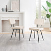 Braxton 2x Cream Boucle Fabric Black Leg Dining Chair