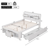 MULTIFUNCTIONAL 4FT6 DOUBLE WOODEN BED FRAME WITH DRAWERS AND HEADBOARD STORAGE