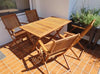 Garden Dining Table and Chair Rustic Wooden Patio Furniture 4 Seater Folding Set