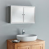 Bathroom Mirror Cabinet Large Storage Space Wall Hung 800mm x 500mm Two Door