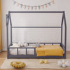 Pine Wooden Houese Shape Bed Frame 3FT Single Slatted Bedstead w/ Protective Bar