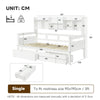 Platform Bed with Drawers & Bookcase 3ft Single Bed Household Bed 90x190, White