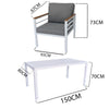 6 Seater SofaSet Garden Furniture Aluminum Outdoor Patio Lounge Dining Set White