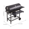 Charcoal BBQ Grill Warming Rack Shelves Temperature Gauge Backyard Barbecue Unit