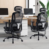 Mesh Gaming Chair with Rotating Headrest & Adjustable Lumbar Support-Black